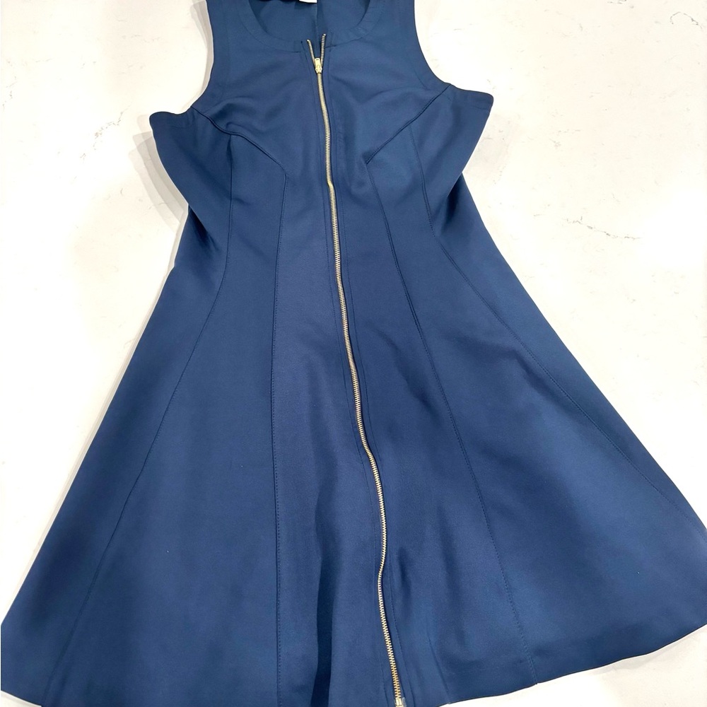 Bar III Navy Dress with Front Zipper